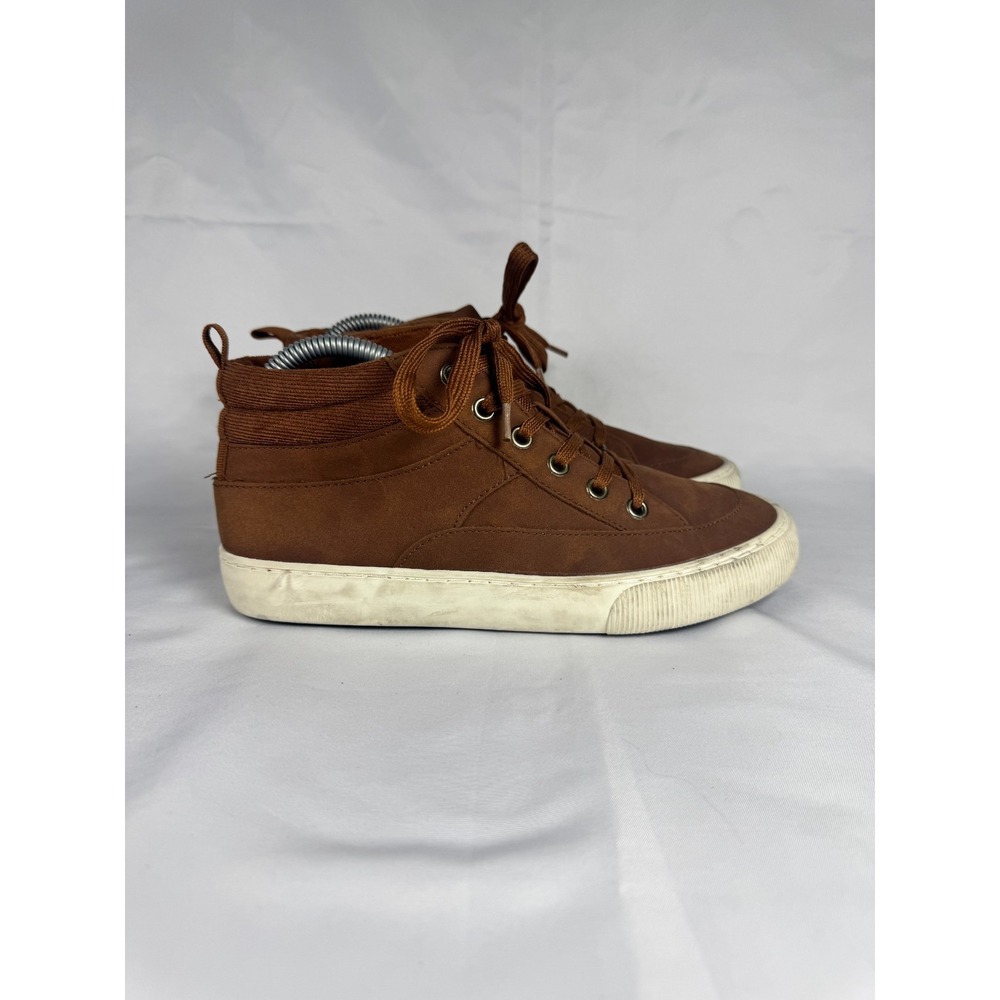 Cat & Jack Kids US 4 Sneaker Cognac Brown Faux Leather Round Toe Side Zip Boot